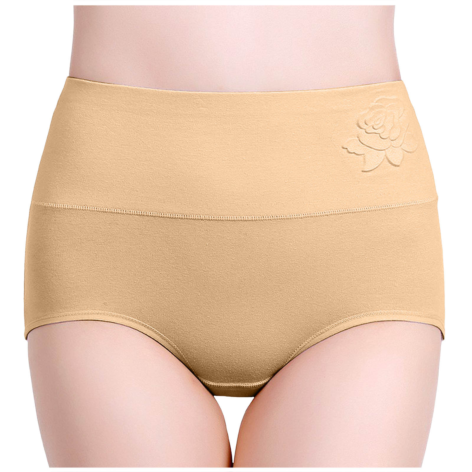 thumbnail image 2 of Braguitas posparto de cintura alta para mujer, cobertura total - Algodón, color liso, cómodas - L-XXL, 2 of 6